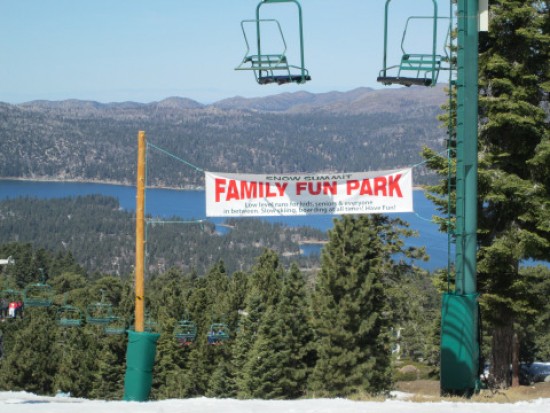 The Family Fun Park at Snow Summit offers slower skiing and small jumps for kids and kids of all ages